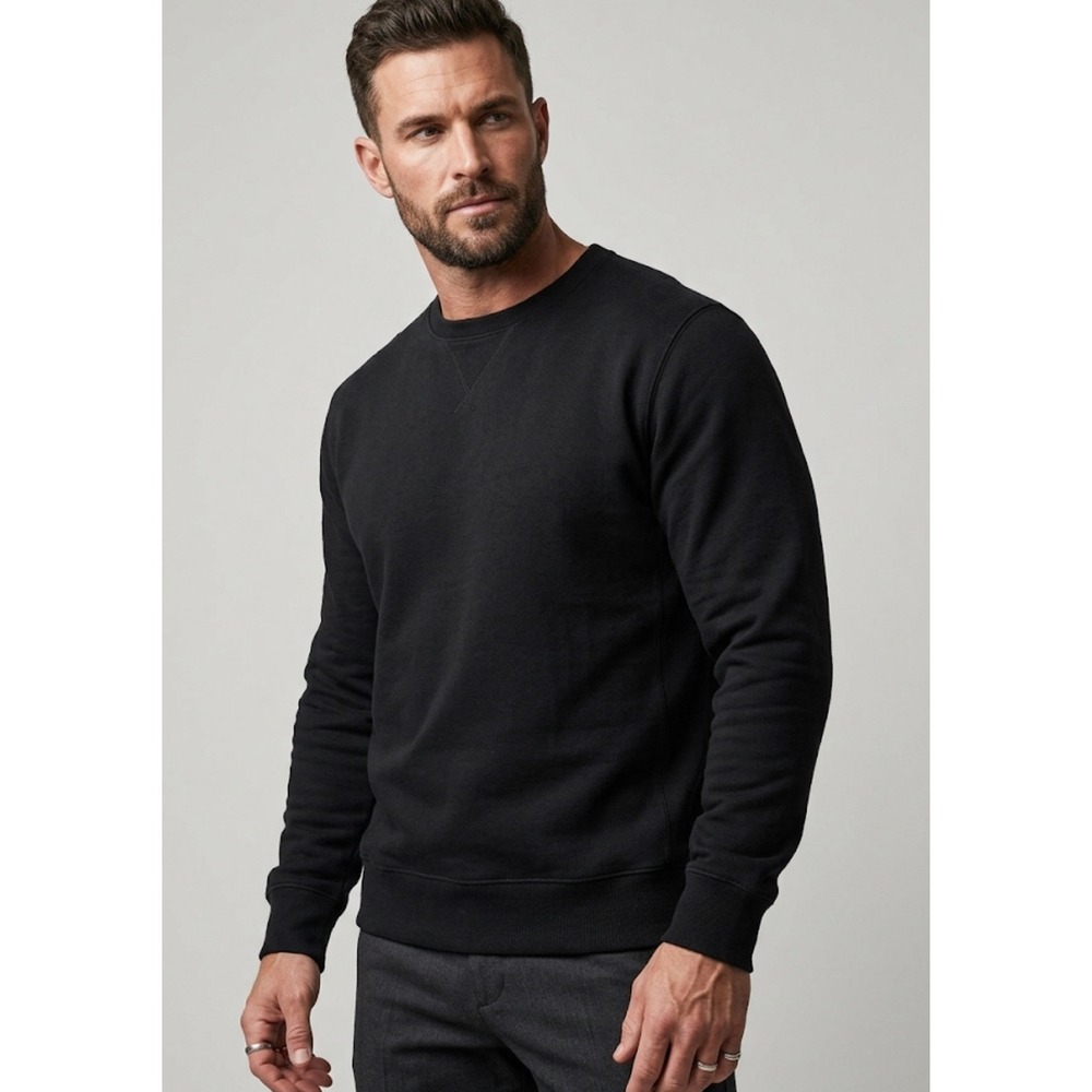 All in Motion Mens Active Comfort Fleece Crewneck Sweatshirt Black XL New